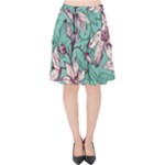 Vintage Floral Pattern Velvet High Waist Skirt