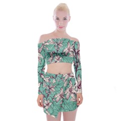 Off Shoulder Top with Mini Skirt Set 