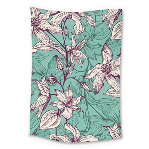 Vintage Floral Pattern Large Tapestry from ArtsNow.com