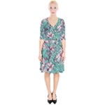 Vintage Floral Pattern Wrap Up Cocktail Dress