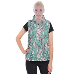 Vintage Floral Pattern Women s Button Up Vest from ArtsNow.com