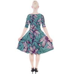 Quarter Sleeve A-Line Dress 