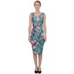 Vintage Floral Pattern Sleeveless Pencil Dress