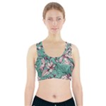 Vintage Floral Pattern Sports Bra With Pocket