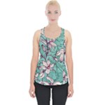 Vintage Floral Pattern Piece Up Tank Top