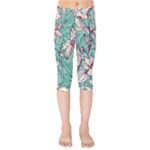 Vintage Floral Pattern Kids  Capri Leggings 