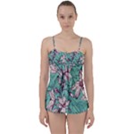 Vintage Floral Pattern Babydoll Tankini Set