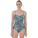 Vintage Floral Pattern Sweetheart Tankini Set