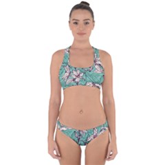Vintage Floral Pattern Cross Back Hipster Bikini Set from ArtsNow.com