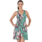 Vintage Floral Pattern Show Some Back Chiffon Dress