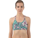 Vintage Floral Pattern Back Web Sports Bra