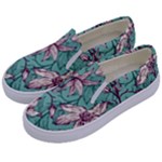 Vintage Floral Pattern Kids  Canvas Slip Ons