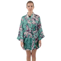 Long Sleeve Satin Kimono 