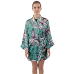Vintage Floral Pattern Long Sleeve Kimono Robe