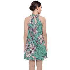 Velvet Halter Neckline Dress  