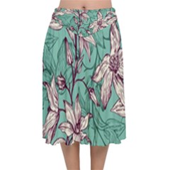 Velvet Flared Midi Skirt 