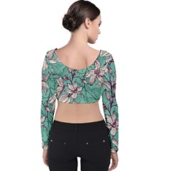 Velvet Long Sleeve Crop Top 