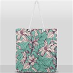 Vintage Floral Pattern Full Print Rope Handle Tote (Large)