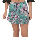 Vintage Floral Pattern Fishtail Mini Chiffon Skirt