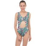 Vintage Floral Pattern Center Cut Out Swimsuit