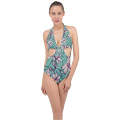 Halter Front Plunge Swimsuit 