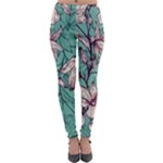 Vintage Floral Pattern Lightweight Velour Leggings