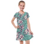 Vintage Floral Pattern Kids  Cross Web Dress