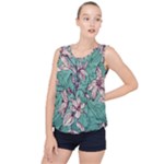 Vintage Floral Pattern Bubble Hem Chiffon Tank Top