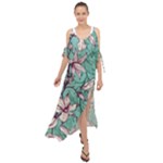 Vintage Floral Pattern Maxi Chiffon Cover Up Dress