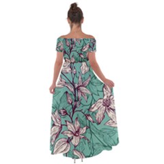 Off Shoulder Open Front Chiffon Dress 