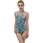 Vintage Floral Pattern Go with the Flow One Piece Swimsuit