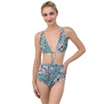 Vintage Floral Pattern Tied Up Two Piece Swimsuit