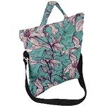Vintage Floral Pattern Fold Over Handle Tote Bag