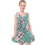 Vintage Floral Pattern Kids  Cross Back Dress