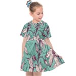 Vintage Floral Pattern Kids  Sailor Dress