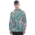 Vintage Floral Pattern Men s Front Pocket Pullover Windbreaker