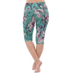 Lightweight Velour Cropped Yoga Leggings 