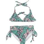 Vintage Floral Pattern Kids  Classic Bikini Set