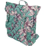 Vintage Floral Pattern Buckle Up Backpack