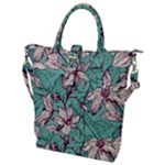Vintage Floral Pattern Buckle Top Tote Bag