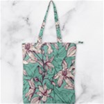 Vintage Floral Pattern Double Zip Up Tote Bag
