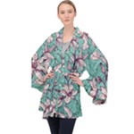 Vintage Floral Pattern Velvet Kimono Robe