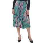 Vintage Floral Pattern Classic Velour Midi Skirt 