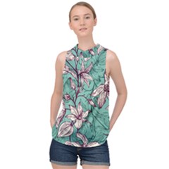 High Neck Satin Top 