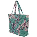 Vintage Floral Pattern Zip Up Canvas Bag
