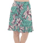 Vintage Floral Pattern Fishtail Chiffon Skirt