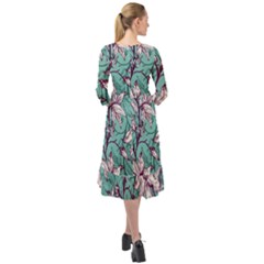 Ruffle End Midi Chiffon Dress 