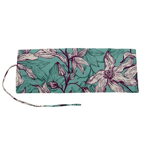 Vintage Floral Pattern Roll Up Canvas Pencil Holder (S) from ArtsNow.com