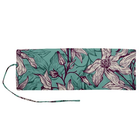 Vintage Floral Pattern Roll Up Canvas Pencil Holder (M) from ArtsNow.com