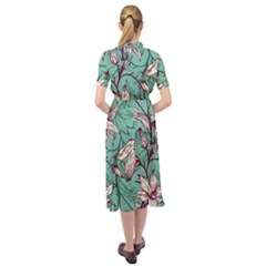 Keyhole Neckline Chiffon Dress 